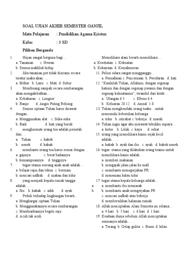 5 Bocoran Soal UAS Agama Kelas 3 SD Semester 2 yang Wajib Dipelajari Agar Nilai Maksimal