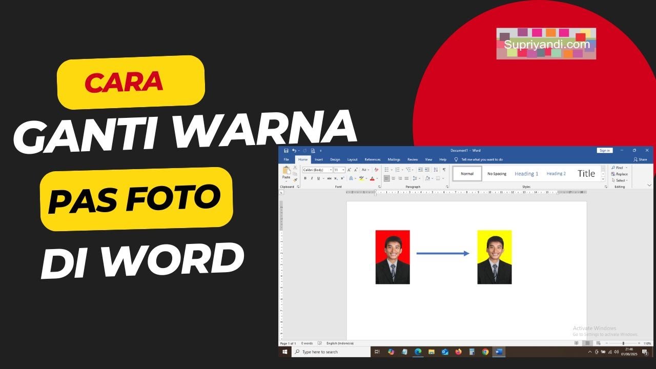 CARA Ganti Warna Background Foto Di Word - YouTube