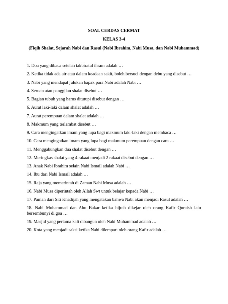 Soal Cerdas Cermat 3-4 PDF