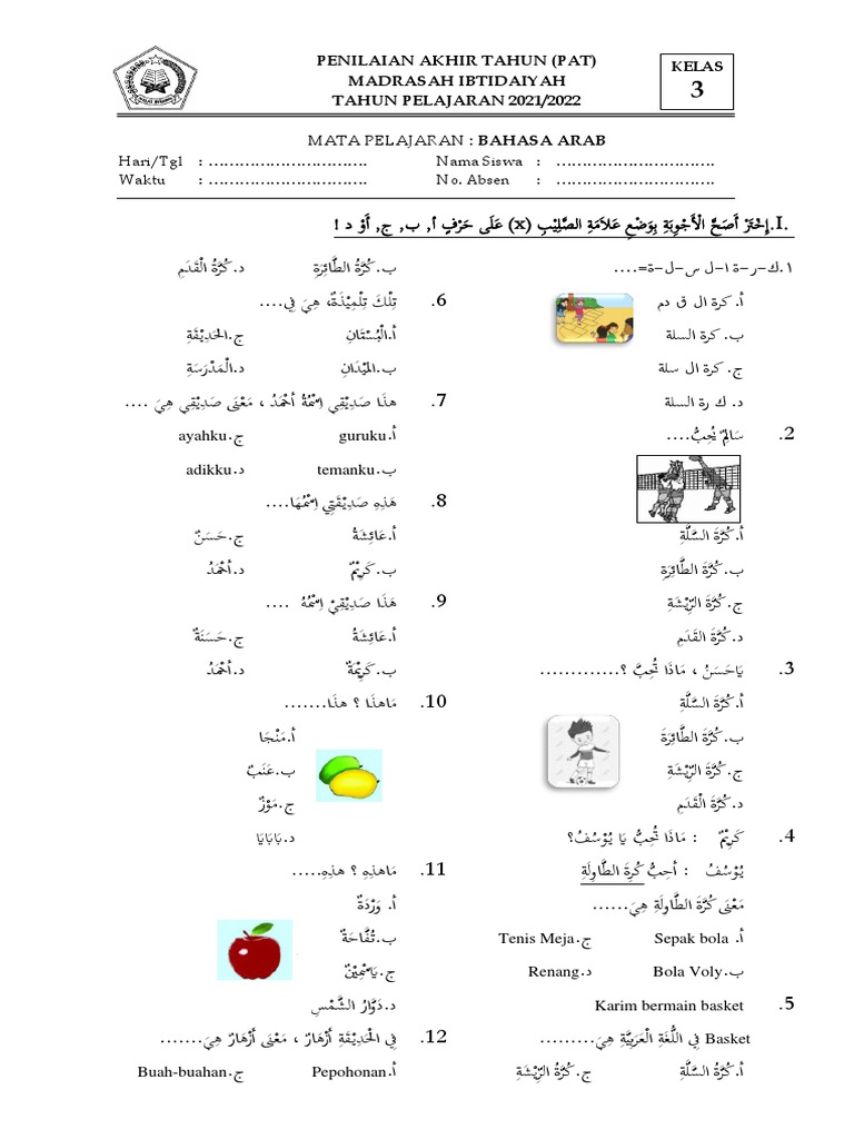 Ternyata Ini Rahasia Soal PAT Bahasa Arab Kelas 3 MI Versi Hanapi Bani, Wajib Disimak!