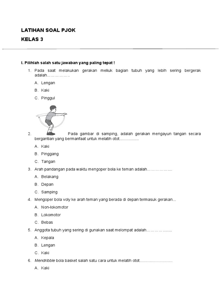 Latihan Soal PJOK Kelas 3 SD MI Semester Ganjil Kurikulum 2013 Lengkap Latihan Soal PJOK Kelas 3 SD MI Semester Ganjil Kurikulum 2013 Lengkap