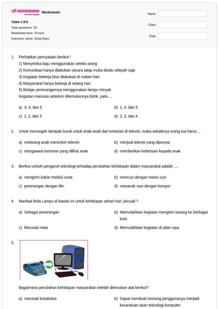 5 Contoh Soal IPS Tema 3 Kelas 5 Semester 1 yang Wajib Dikuasai Sebelum Ujian