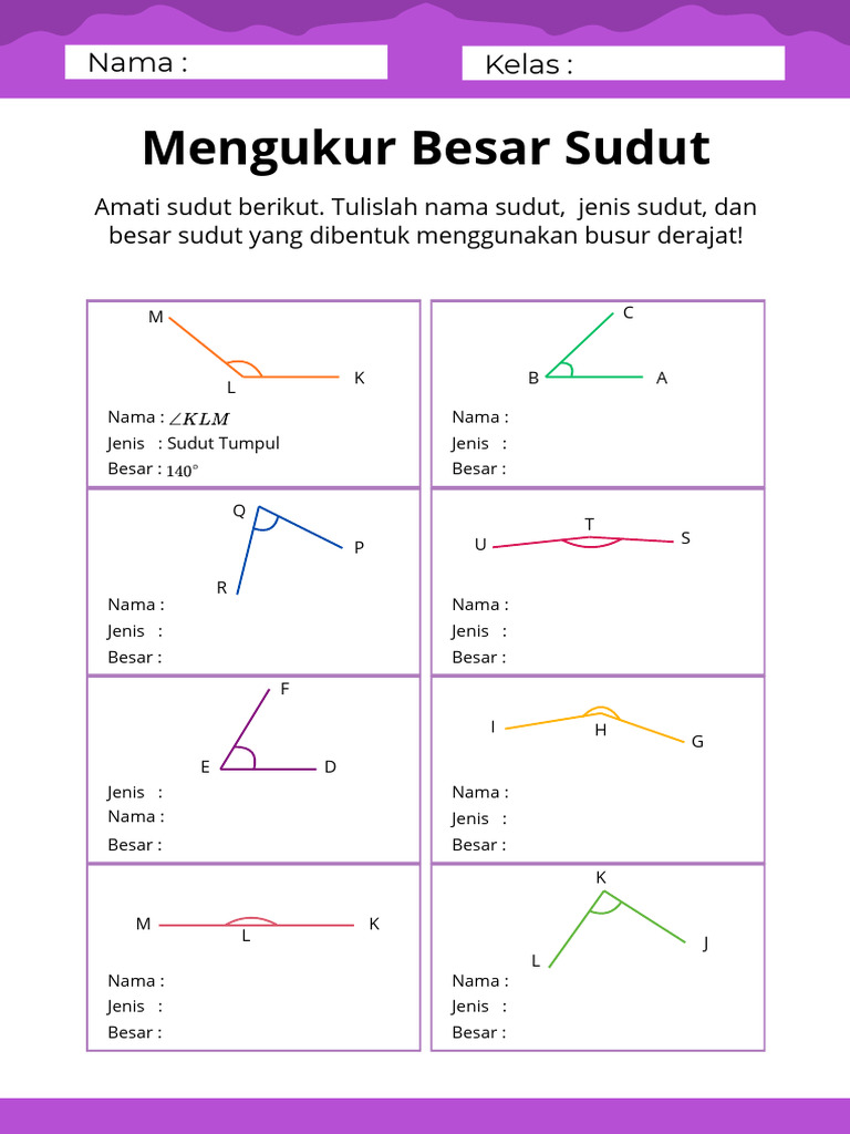Lembar Mengukur Besar Sudut Dalam Gaya Minimalis Magenta PDF Lembar Mengukur Besar Sudut Dalam Gaya Minimalis Magenta PDF