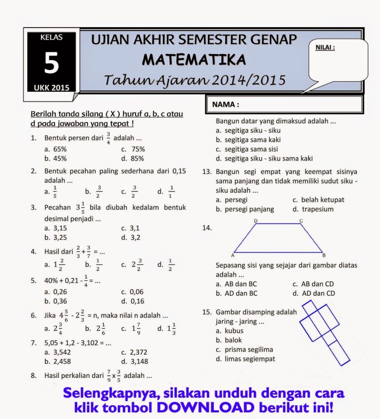 5 Rahasia Soal UAS Matematika Kelas 9 Semester 1 yang Wajib Dicetak Sekarang