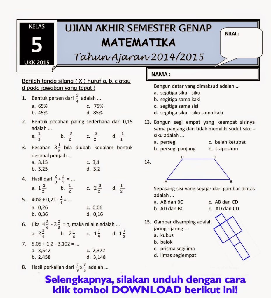 5 Rahasia Soal UAS Matematika Kelas 9 Semester 1 yang Wajib Dicetak Sekarang