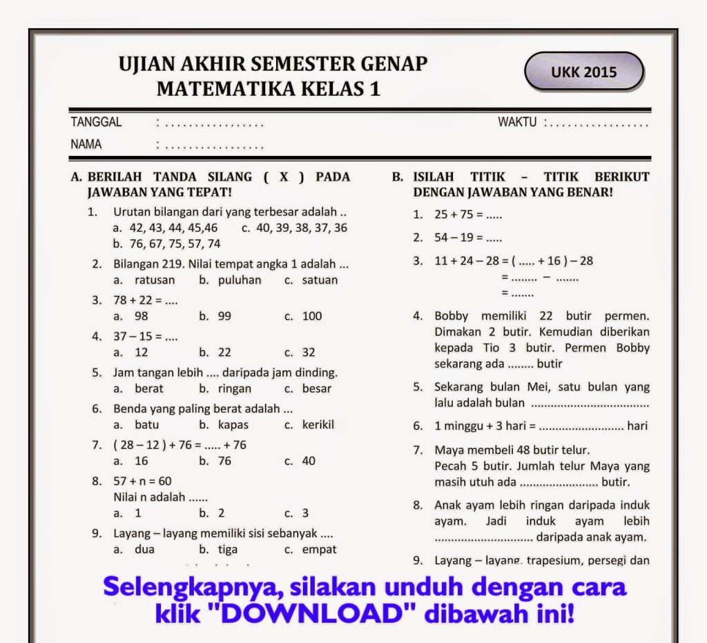 5 Soal UTS Kelas 6 Matematika Semester 1 Paling Sering Muncul yang Wajib Dikuasai Siswa