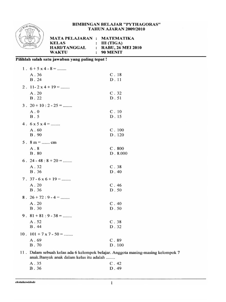 7 Contoh Soal Isian Kelas 3 SD Semester 2 yang Wajib Dikuasai Orang Tua dan Guru