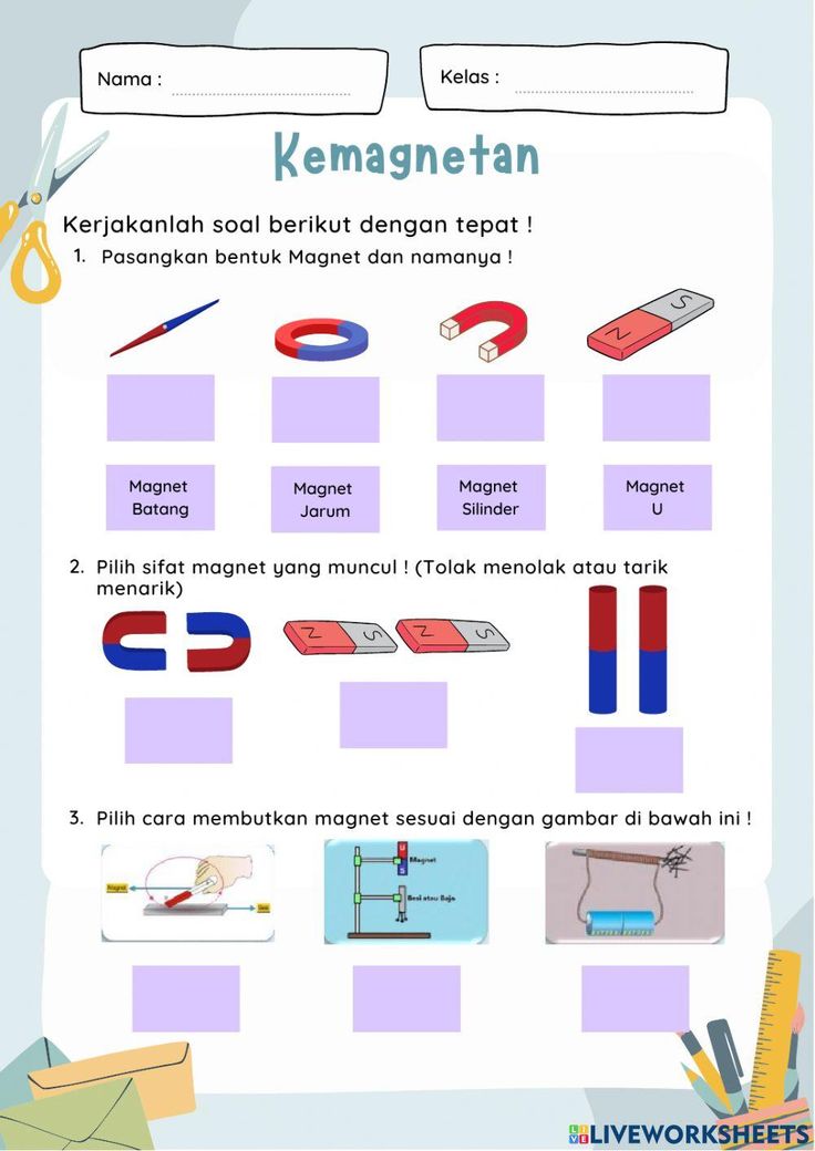 Kemagnetan free online exercise Magnet worksheets for kids Magnetism Kemagnetan free online exercise Magnet worksheets for kids Magnetism