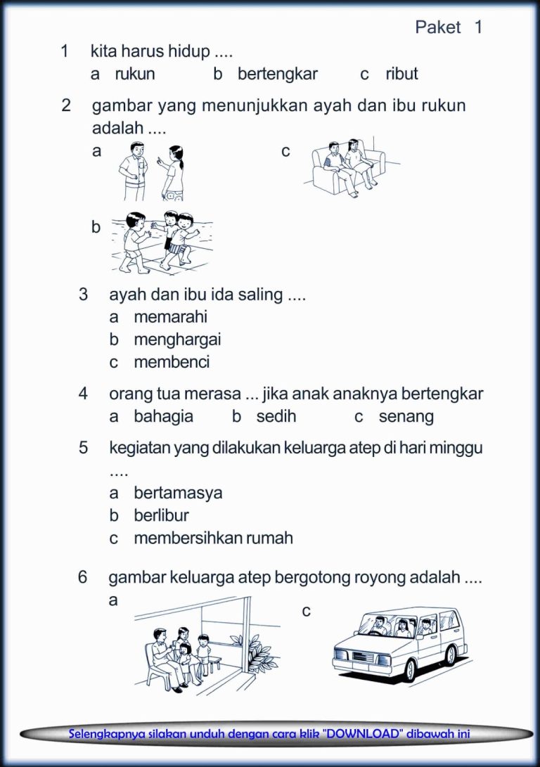 Akhirnya! Soal PKN Kelas 4 SD Semester 1 Siap Cetak, 5 Lembar Kerja Gratis Akhirnya! Soal PKN Kelas 4 SD Semester 1 Siap Cetak, 5 Lembar Kerja Gratis