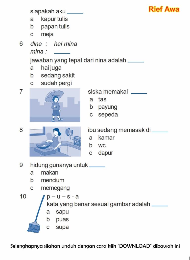 Terbukti Efektif 5 Soal Latihan Bahasa Indonesia Kelas 1 SD Siap Cetak