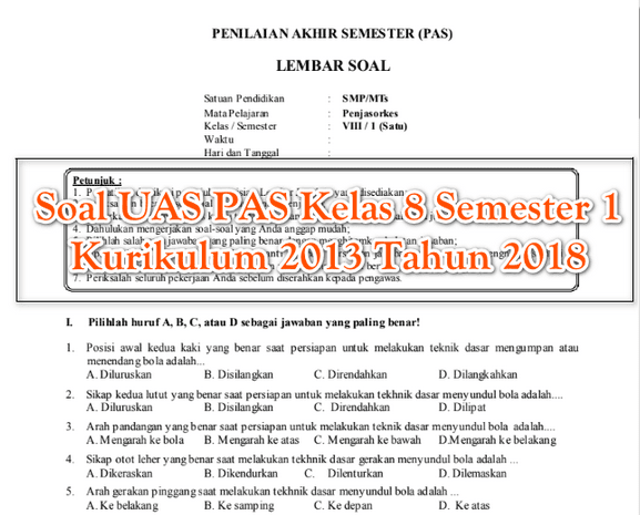 7 Rahasia Menguasai contoh soal uas kelas 8 semester 1 kurikulum 2013 Ujian Dimulai