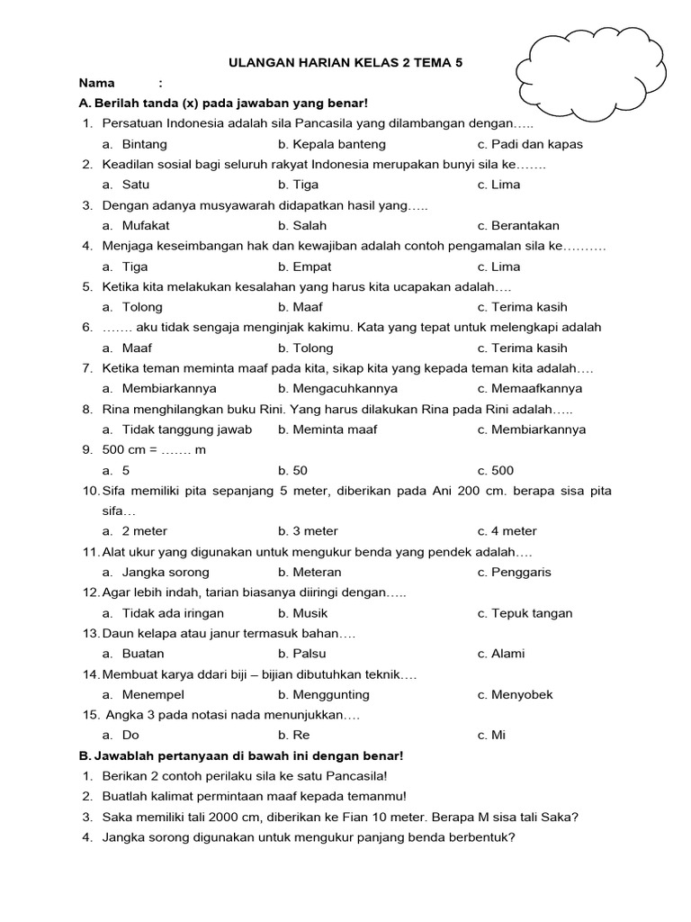 7 Cara Cepat Kuasai contoh soal harian kelas 2 tema 5 sub tema 1 yang Jarang Diketahui 7 Cara Cepat Kuasai contoh soal harian kelas 2 tema 5 sub tema 1 yang Jarang Diketahui