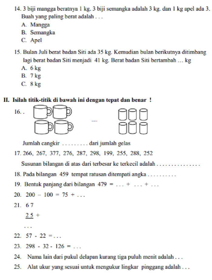 Wajib Tahu Rahasia Lulus Soal Tes Kemampuan Dasar Kelas 3 SD Agar Anak Makin Cerdas Wajib Tahu Rahasia Lulus Soal Tes Kemampuan Dasar Kelas 3 SD Agar Anak Makin Cerdas