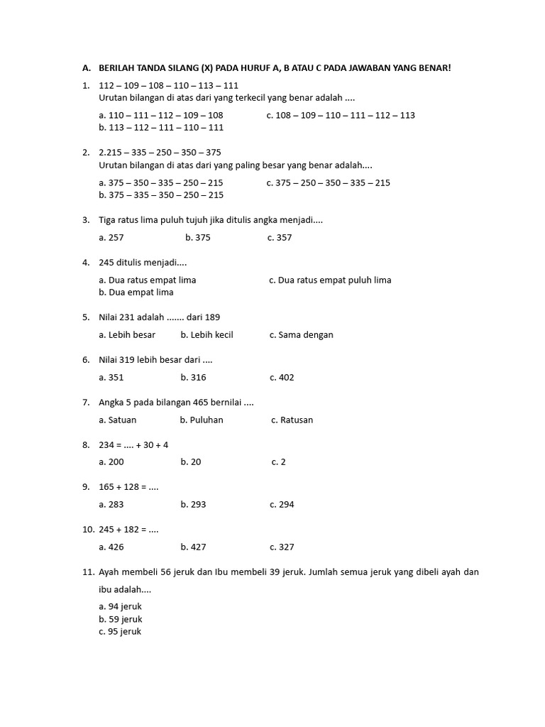 Rahasia Jago Hitung dengan Latihan Soal Pilihan Ganda Matematika Kelas 2 SD Terbaru Rahasia Jago Hitung dengan Latihan Soal Pilihan Ganda Matematika Kelas 2 SD Terbaru